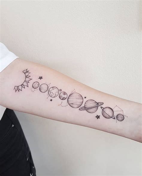 Fine Line Solar System Tattoo Tattoos Tattoo Designs