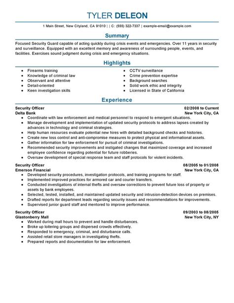 Be specific—use numbers where possible. Best Security Officer Resume Example | LiveCareer
