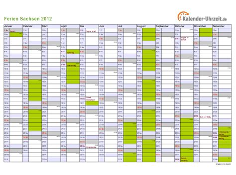 Auf dieser seite findet ihr unsere monatskalender 2019 und 2020 auf je einer din a4 seite im hochformat mit feiertagen und kalenderwochen zum kostenlosen ausdrucken. Ferien Sachsen 2012 - Ferienkalender zum Ausdrucken