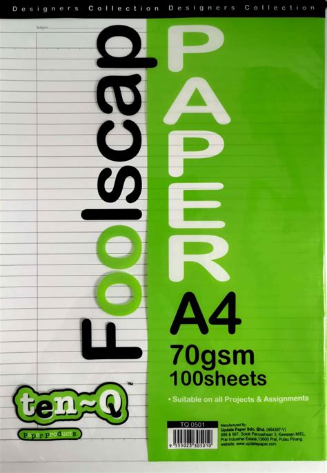 Ten Q Foolscap Paper A4 70gsm 100 Sheets No1 Online Bookstore