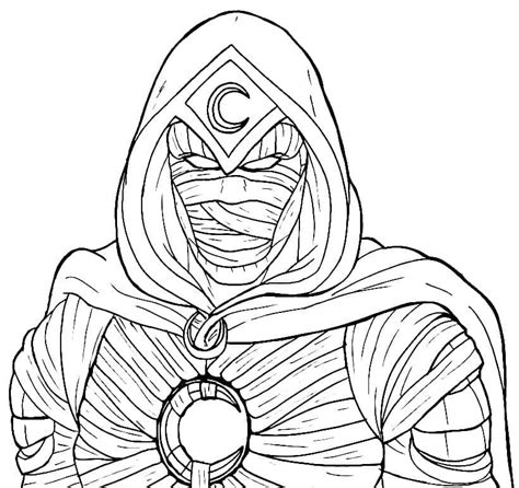 Cool Moon Knight Coloring Page - Free Printable Coloring Pages for Kids