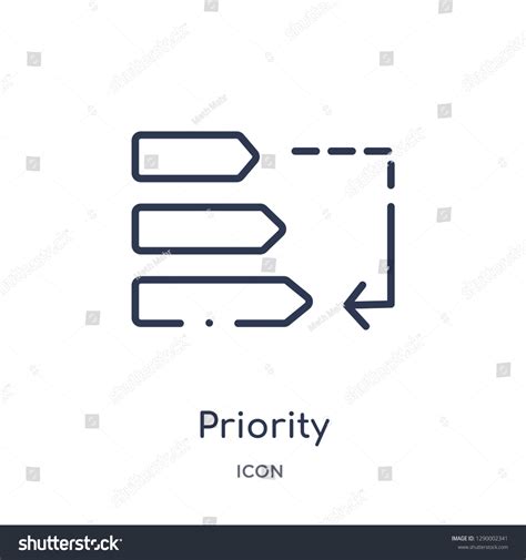 Linear Priority Icon Content Outline Collection Stock Vector Royalty