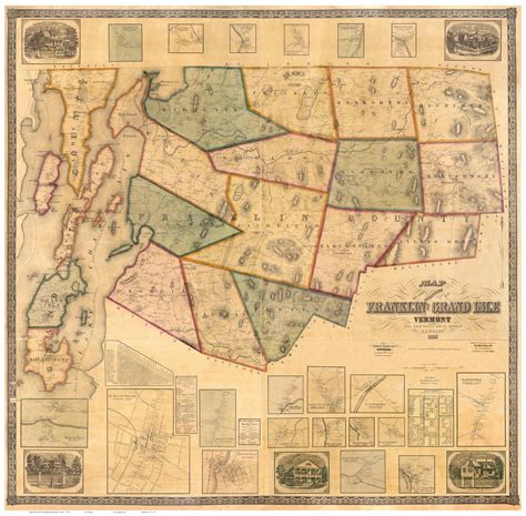 Map Of Chittenden County Vt 1857 Print Of Wall Map