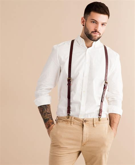 Oxblood Brown Leather Suspenders Jj Suspenders