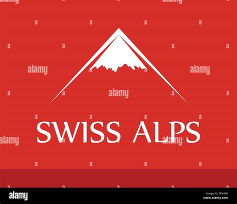 Vector Logo Of Swiss Alps On Red Background Stock Vector Image And Art