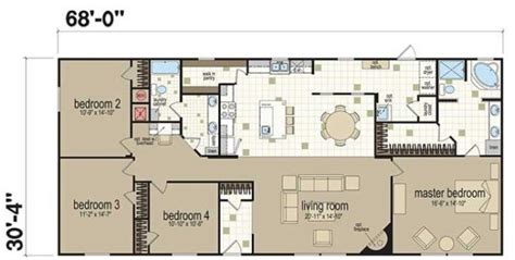 Beautiful 4 Bedroom Double Wide Mobile Home Floor Plans