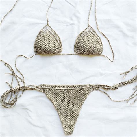 Macrame Swimsuit In 2021 Macrame Swimsuit Crochet Bikini Swimsuit Design