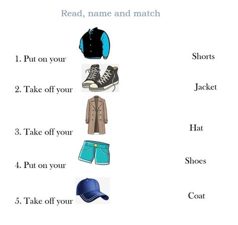 Actions With Clothes Interactive Worksheet 2nd Grade Worksheets