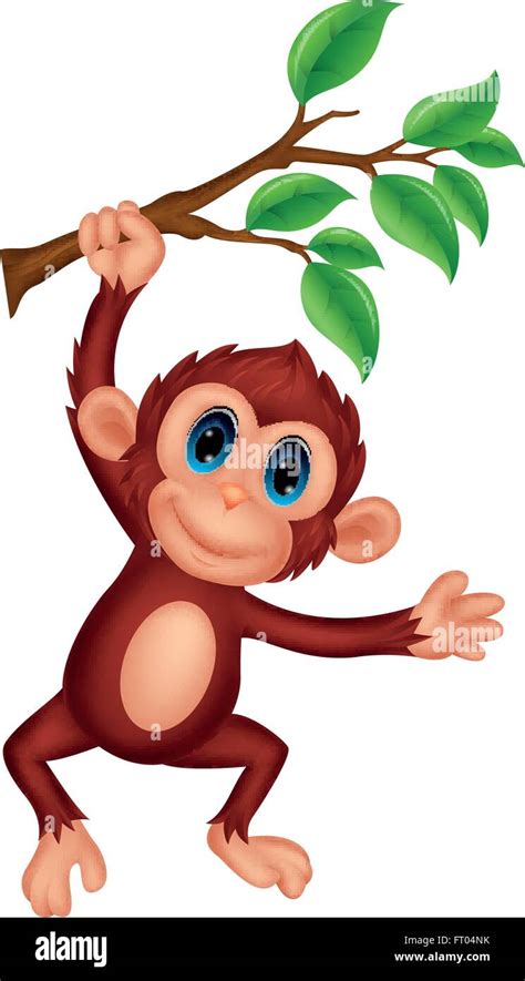 Cute Monkey Cartoon Hanging Stock Vector Image And Art Alamy
