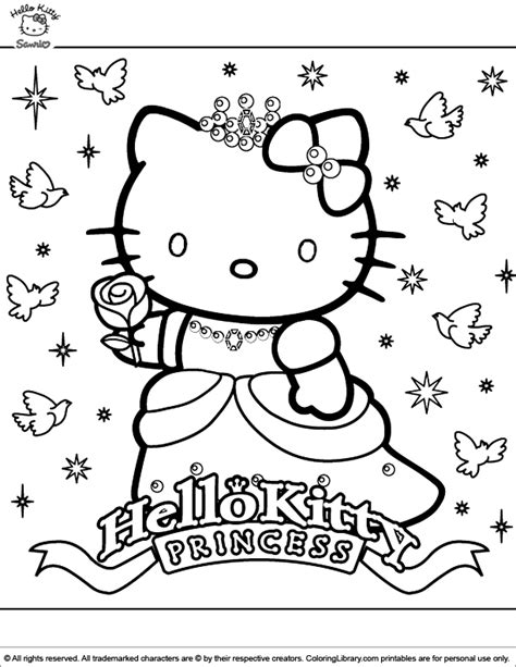 Hello Kitty Printable Coloring Page Coloring Library