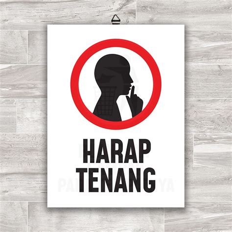 Jual 4 Stiker Harap Tenang Hiasan Dinding Pajangan Dinding Dilarang Berisik Shopee