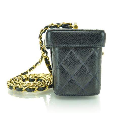 Chanel Caviar Quilted Mini Vanity Bag Navy 29522