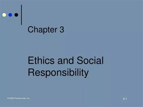 Ppt Chapter 3 Ethics And Social Responsibility Powerpoint
