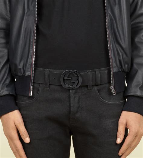 Black Leather Gucci Belt Mens
