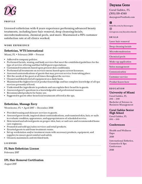 Esthetician Resume Example And Writing Tips For 2022