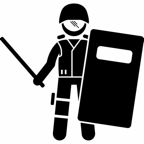 Baton Guard Police Riot Shield Squad Swat Icon Download On