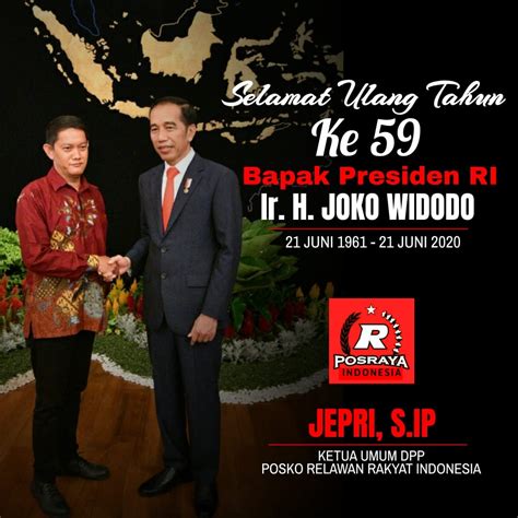 Selamat ulang tahun ke 59 presiden ri, bapak joko widodo. - Posraya Indonesia Ucapkan Selamat Ulang Tahun Ke 59 ...