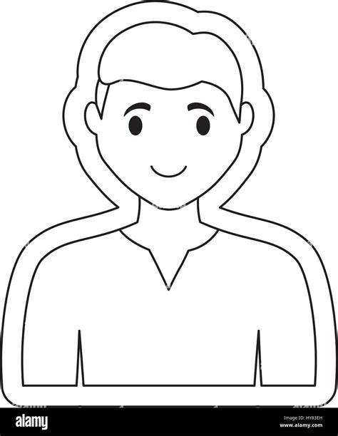 Happy Man Cartoon Icon Over White Background Vector Illustration Stock