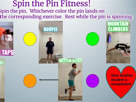 Spin The Pin Fitness Challenge Teaching Resources