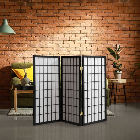 Buy 3 Ft Short Window Pane Shoji Screen Black 3 Panels Online At