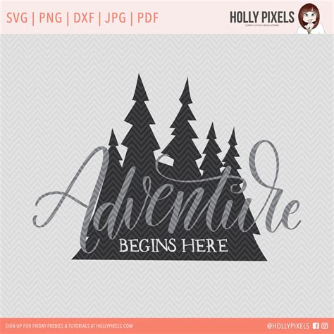 Adventure Begins Here Camping SVG File Cricut SVG File for