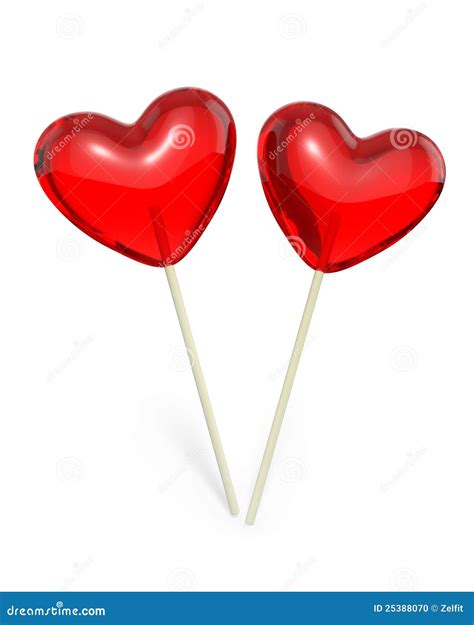Two Heart Shaped Lollipops Stock Photo Image 25388070