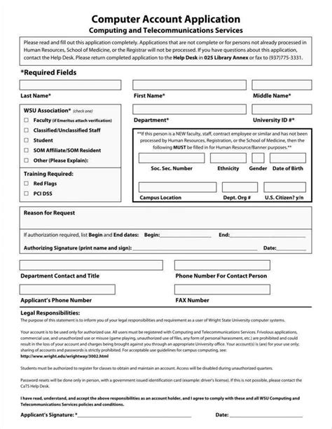 Account Application Form Templates Free Pdf Format Download