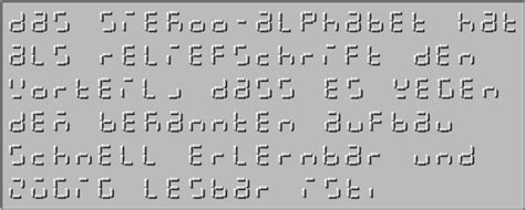 One of the solutions is to use utf (ascii) table. Siekoo-Alphabet, 7-Segment-Alphabet (Sieben-Segment ...