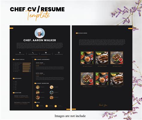 Executive Chef Resume Template On Behance