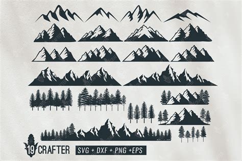 Nature Svg Mountains Svg Mountain Forest Svg Cricut Silhouette Trees