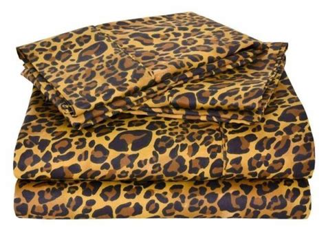 Luxury Flat Sheet 100 Cotton 800 Tc Leopard Print Queen Size Ebay