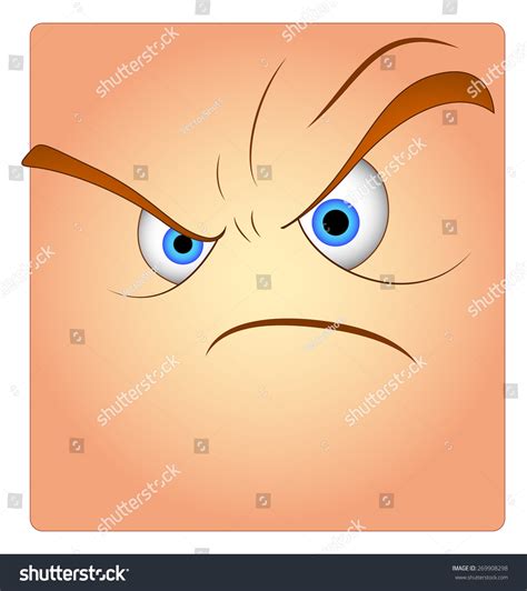 Angry Face Expression Box Smiley Stock Vector Royalty Free 269908298