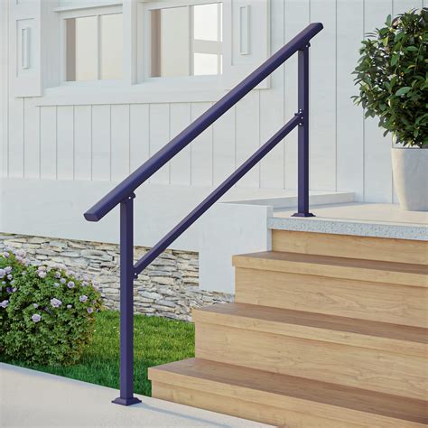Buy 5 Steps Outdoor Hand Rails For Steps Black Wrought Iron Handrail