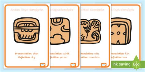 Ancient Maya Hieroglyphs Display Posters