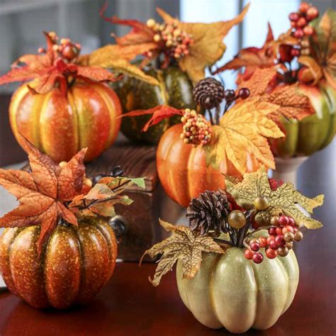 Fall Harvest Artificial Pumpkin Table Decor Fall And