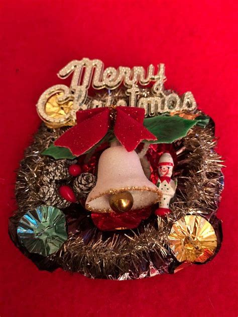 Vintage Merry Christmas Brooch 18 On Etsy Kitschmas Vintagechristmas