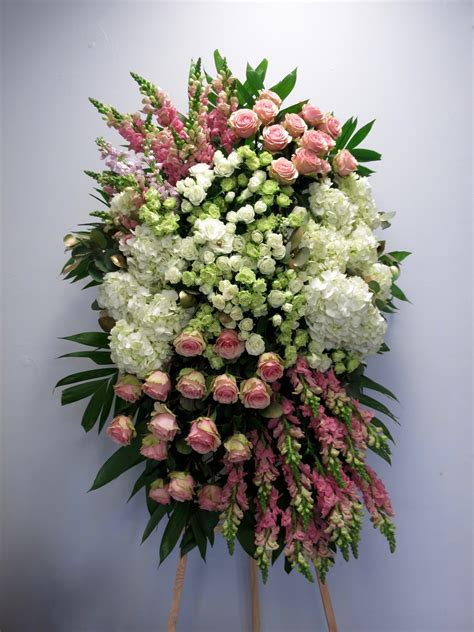 Pink Roses And Hydrangeas Spray Funeral Service Glendale Florist In