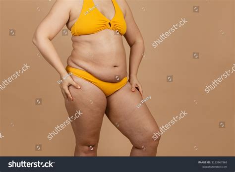 Cropped Image Overweight Fat Naked Woman Stock Photo