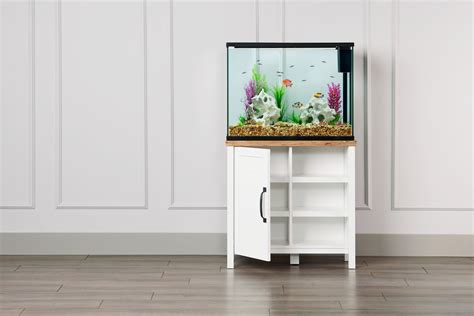 The Top Fin Soft White Finish Aquarium Stand Was Designed With Your