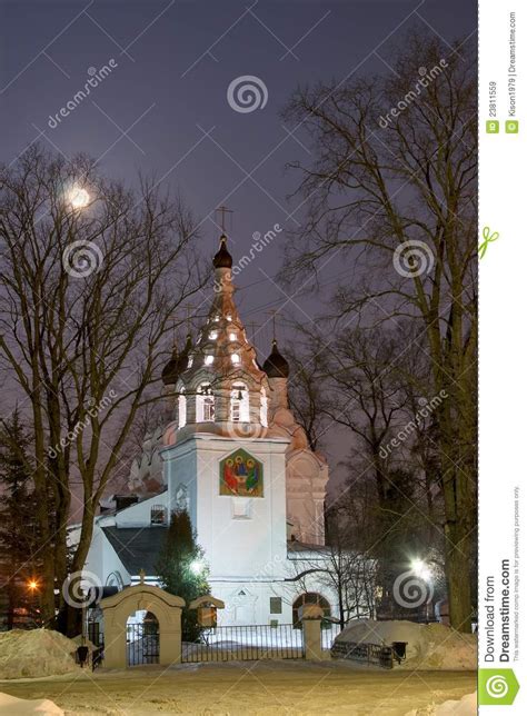 Old Church In Winter S Night Stock Image Image Of Christmas Country
