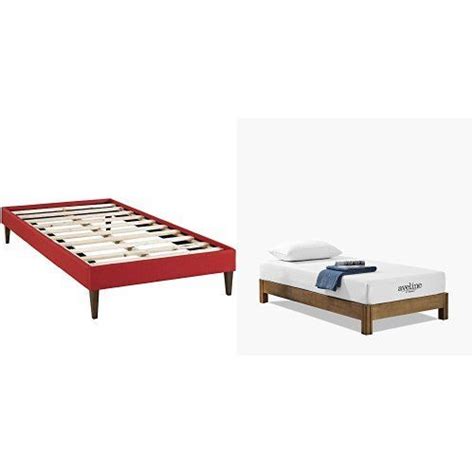 Headboard & footboard platform bed: Modway Sharon Fabric Bed Frame with Squared Tapered Legs ...