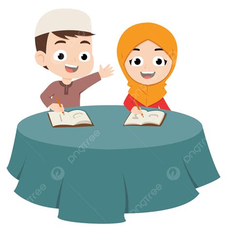 Anak Muslim Belajar Dan Menulis, Sedang Belajar, Menulis, Anak PNG