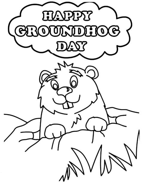 groundhog day coloring pages printable | Groundhog day, Coloring pages