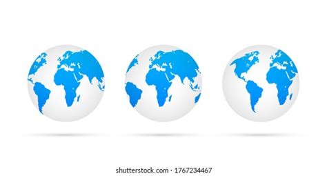 Blue Globes Vector Set Planet Earth Stock Vector Royalty Free
