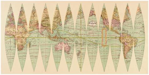 World 1887 Globe Kroll Antique Maps