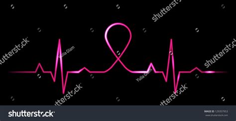 Some common, early warning signs of breast cancer include: Vector Illustration Cardiogram Breast Cancer Symbol Stock ...