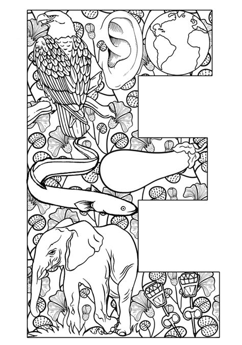 Slashcasual Letter E Coloring Pages