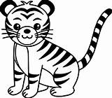 Tiger Coloring Cute Cat Animal Printable Sheets Printing Clipartmag sketch template