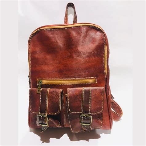 Small Brown Leather Backpack Natural Leather Bags