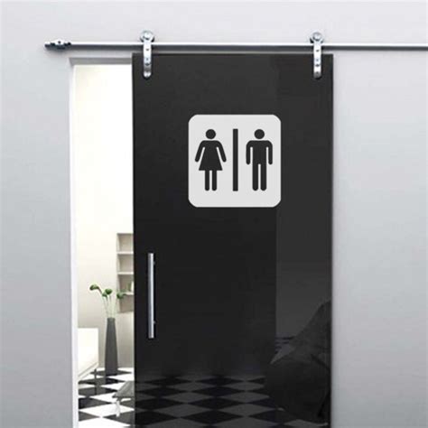 Wall Decals Unisex Bathroom Sign Stick Figure Stickers